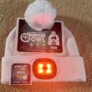 Limited edition Halloween Night Owl White Kids Pom-Pom Hat by Night Scope